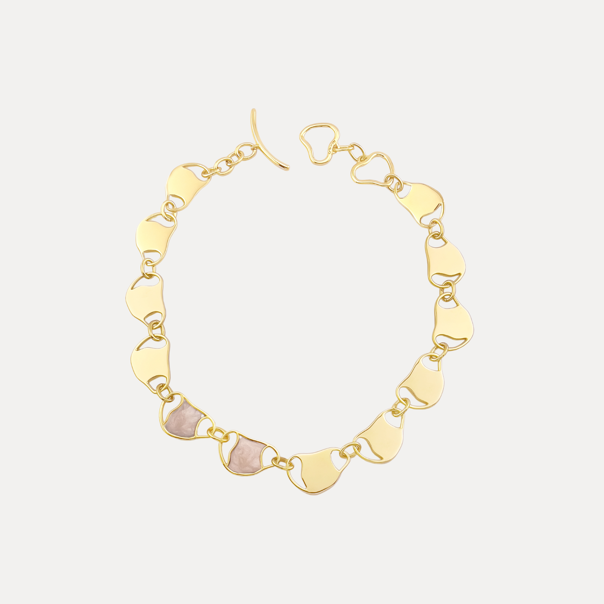 Camille Duo Necklace in mother of pearl and yellow