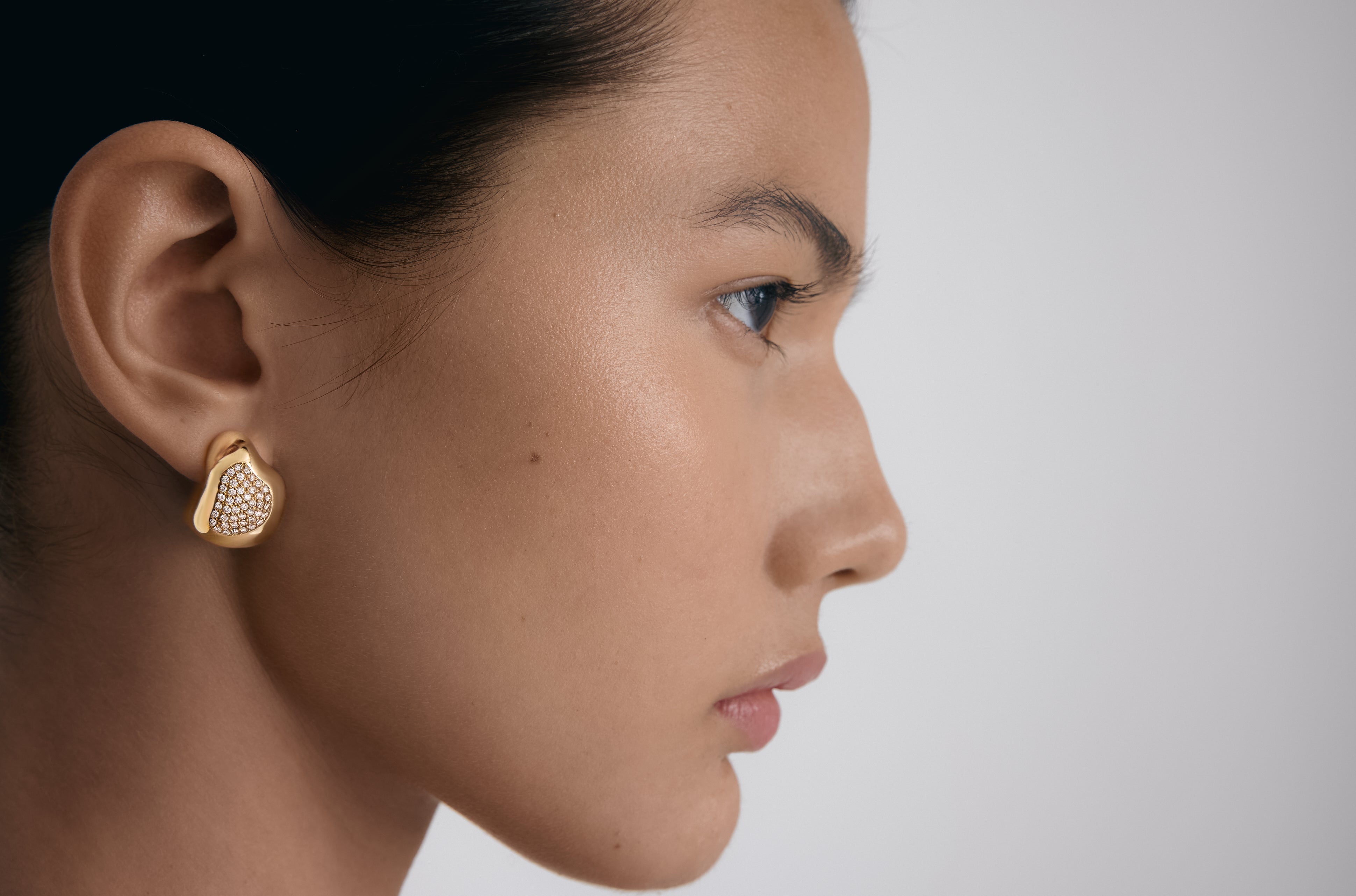 Shapeless nest hoop diamond