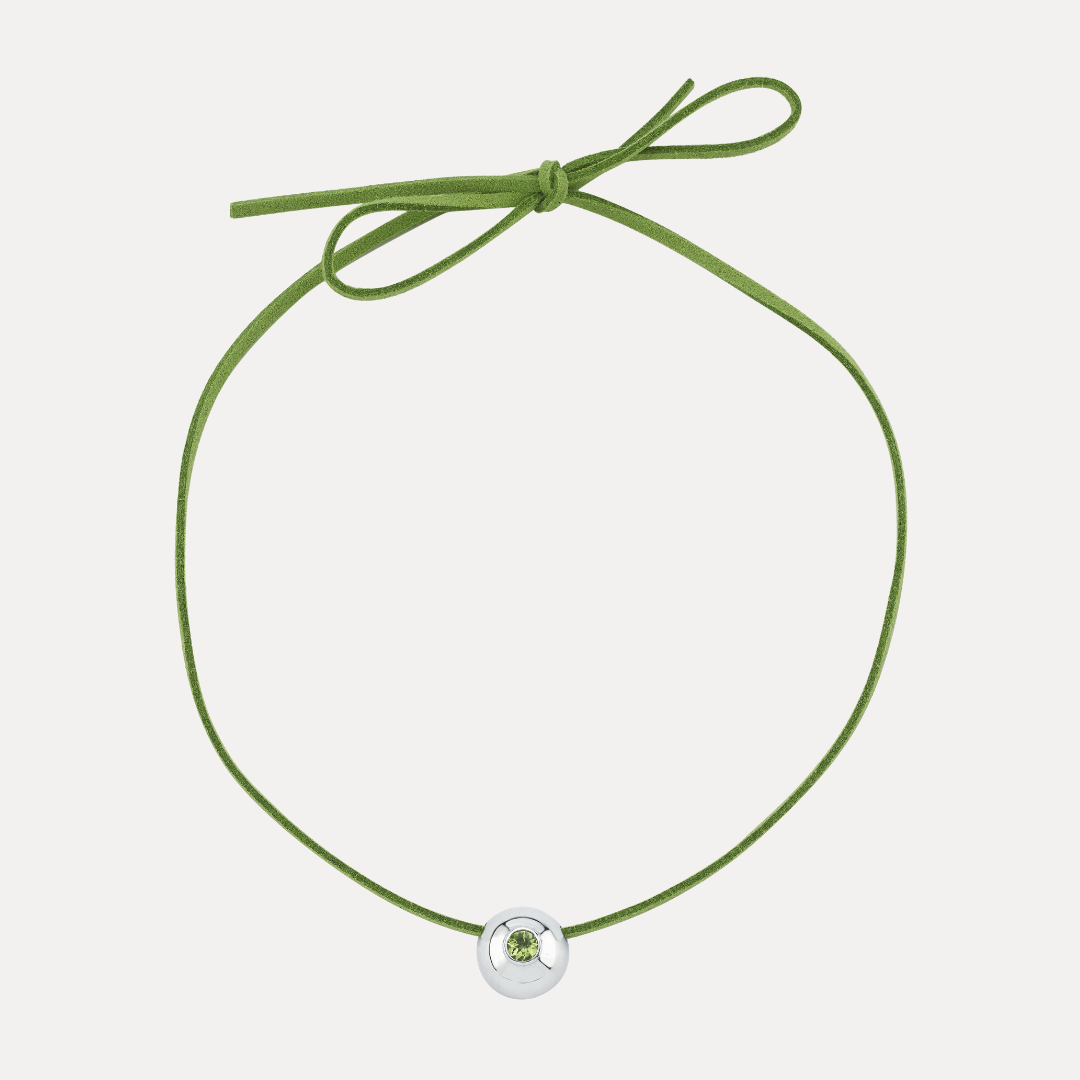 Bubble Choker in peridot and green strap