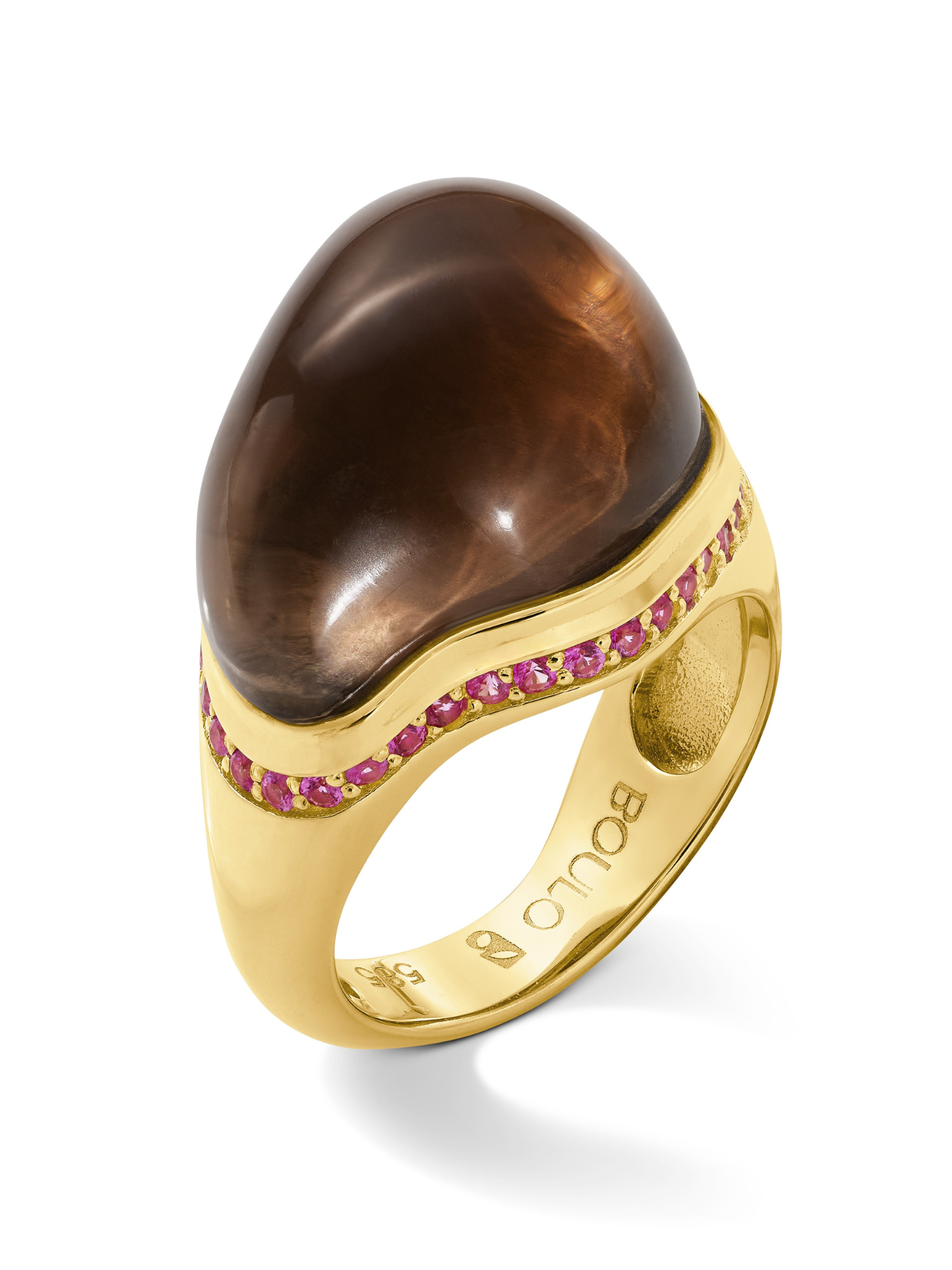 Shapeless stone ring smoky quartz