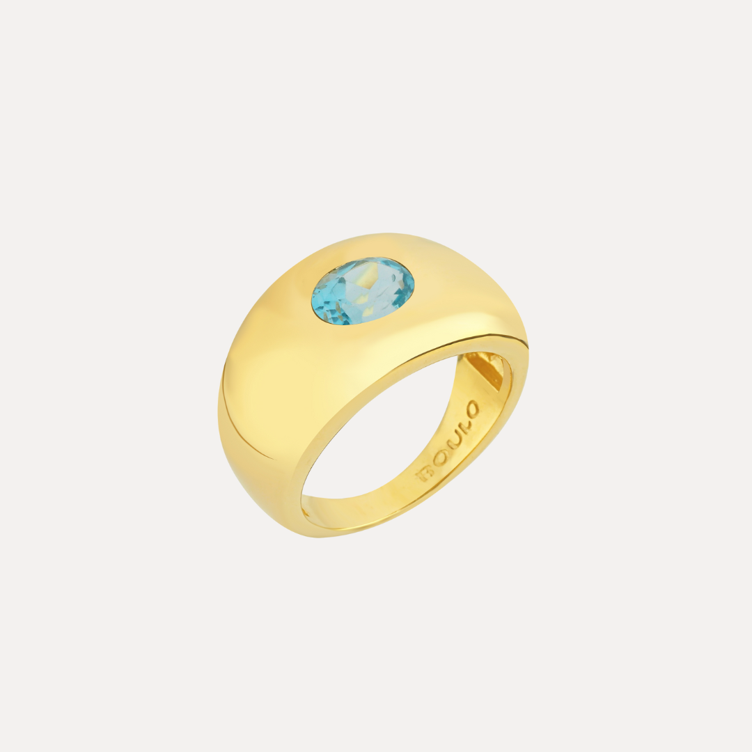 Oval Dome Ring in Swiss Topaz