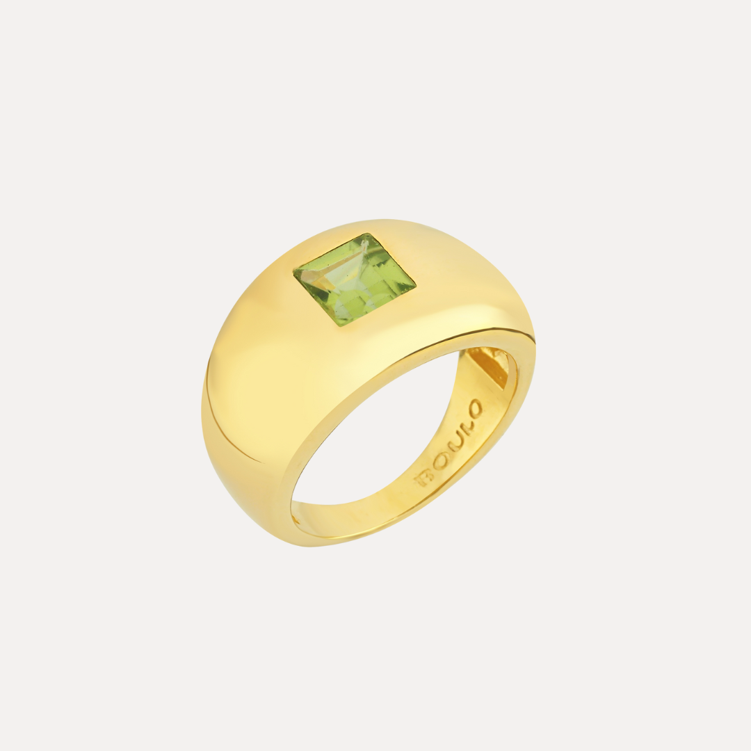 Square Dome Ring in Peridot